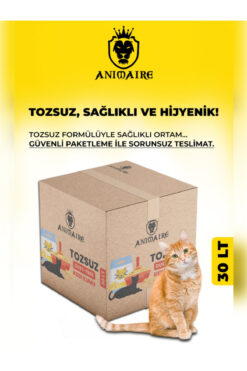 Animaire Aktif Karbonlu Topaklanan Kokusuz %100 Doğal Killi Yeni Nesil Kedi Kumu 30 Lt