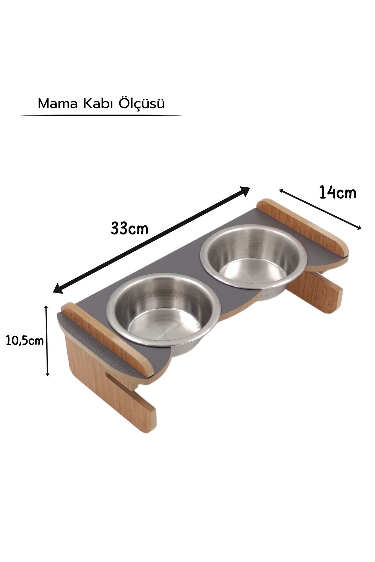 hural ahşap dekorasyon Yüksekliği Ayarlanabilir Ahşap Standlı Mama ve Su Kabı - Görsel 3