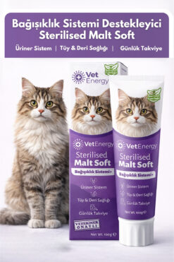 VetEnergy Sterilised Malt Macun 100gr (Kısırlaştırılmış Kediler için Tüy Yumağı Önleyici)