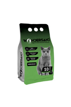 wondersand KOKUSUZ NATUREL İNCE TANE TOPAKLANAN KEDİ KUMU 10 LT