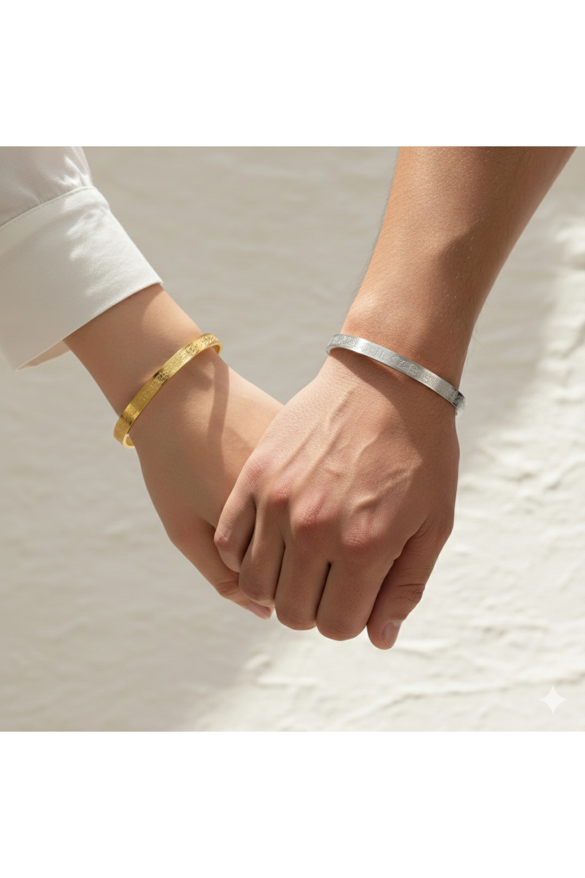Miyoste 2 ADET Gold Ve Gümüş Renk Ayetel Kürsi Bileklik Ayarlanabilir Maneviyat Ve Nazar Bilekliği