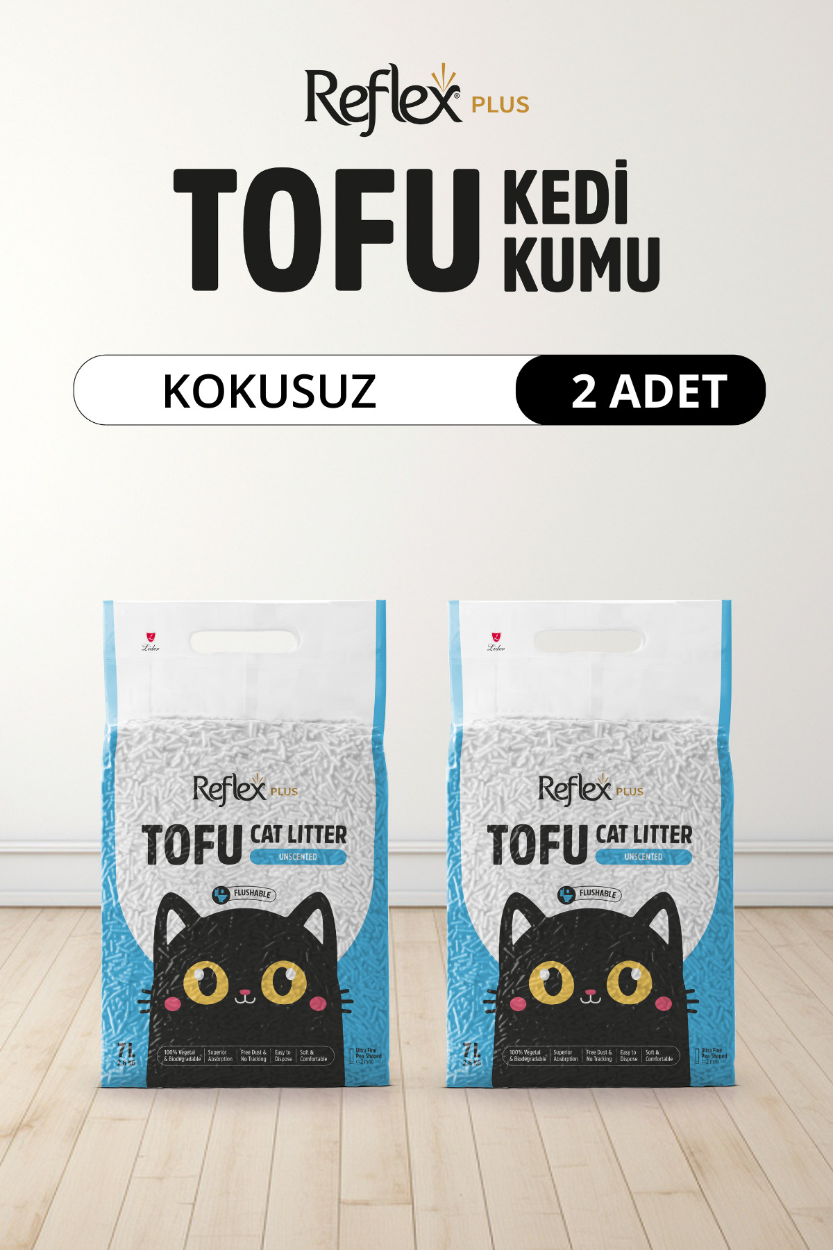 Reflex Plus Kokusuz Tofu Kedi Kumu 7L x 2 Adet
