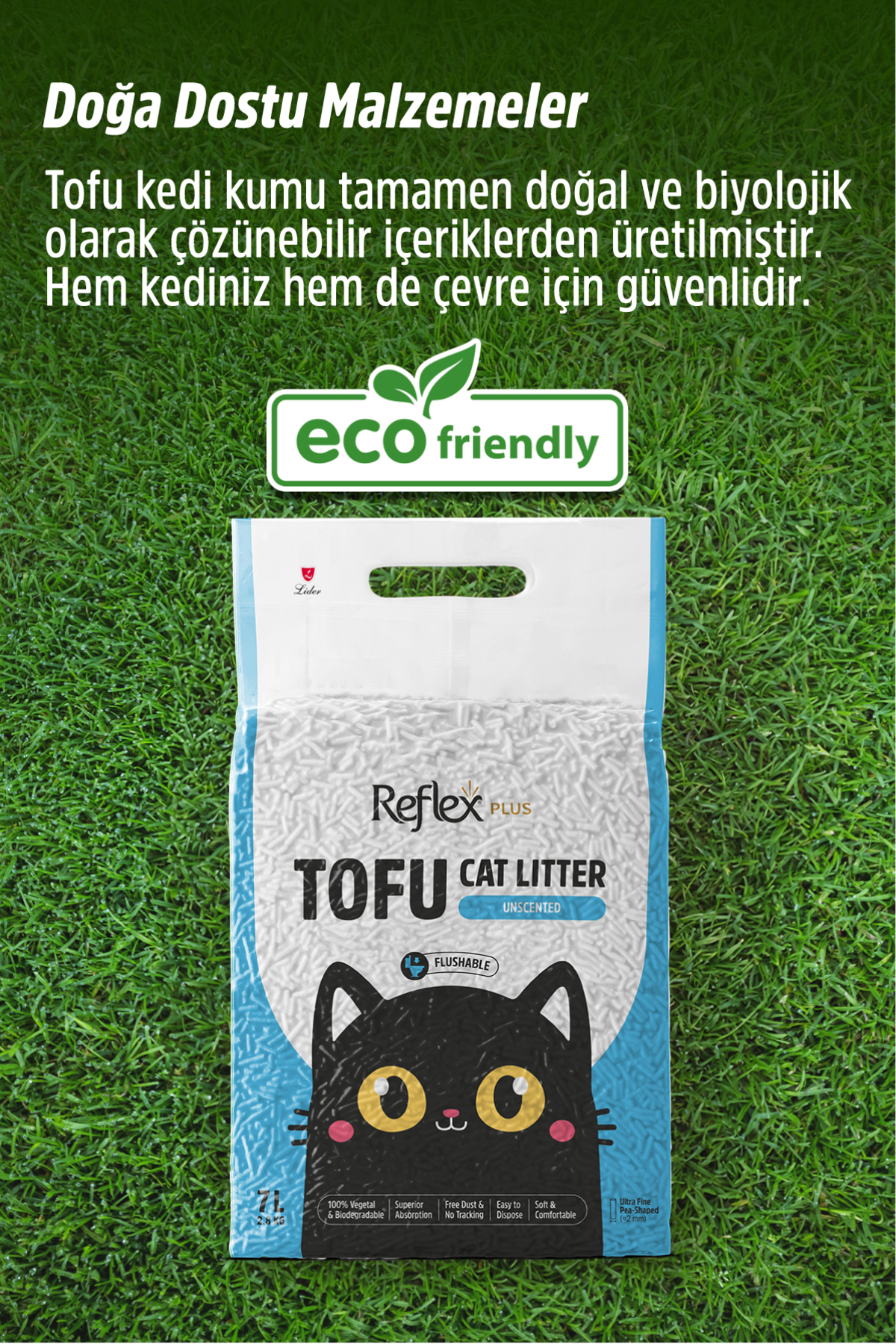 Reflex Plus Kokusuz Tofu Kedi Kumu 7L x 2 Adet - Görsel 3