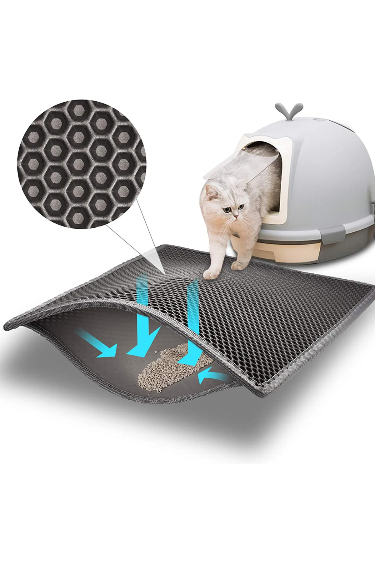 ego home 3 Parça Kedi Seti Oyun Ve Bakım Seti Kedi Bakım Seti Kedi Çemberi-Kedi Paspası-Kedi Tabancası - Görsel 2