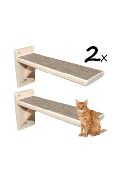 Barış Dizayn Doğal Ahşap Güçlendirilmiş Uzun 30cm kedi basamağı kedi köprüsü duvar yolu (2 adet)