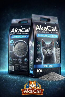 AKACAT Sodyum Aktif Karbonlu Topaklanan Kedi Kumu 10 Lt