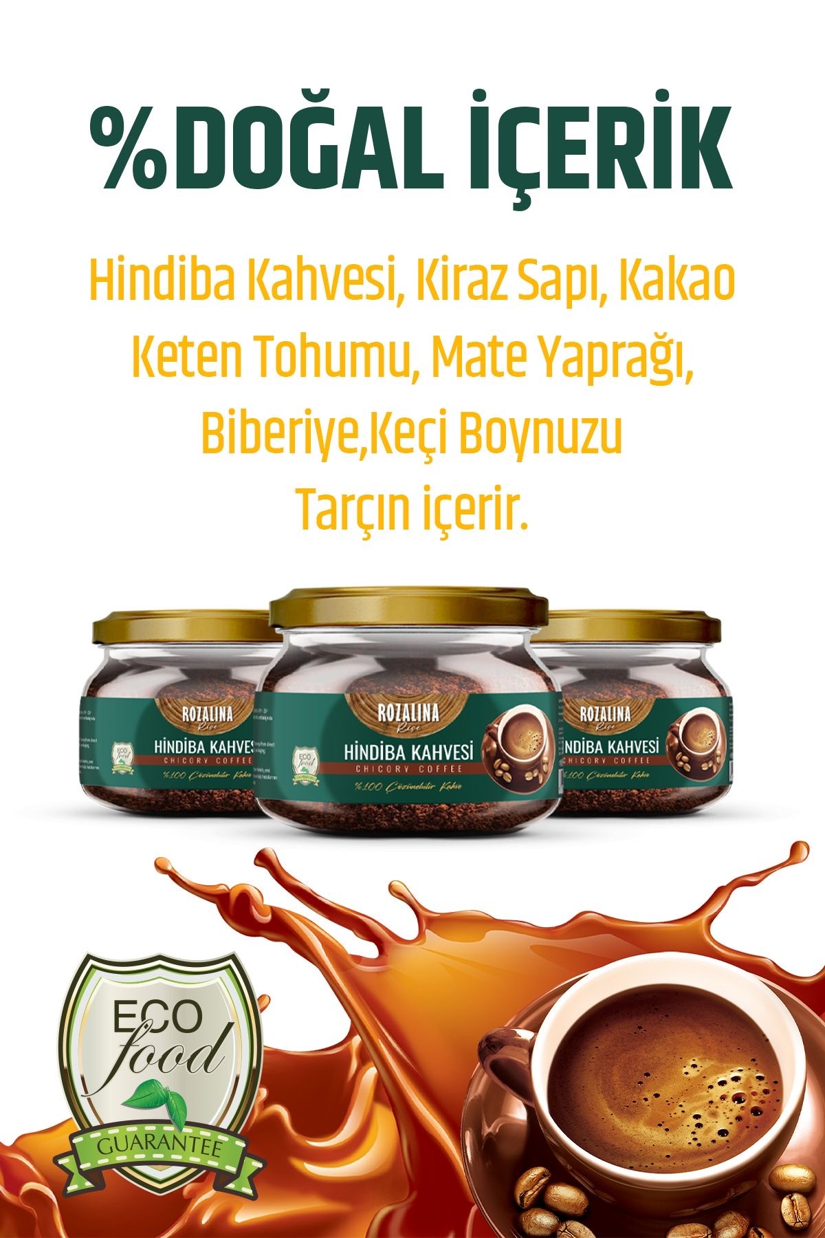 Rozalina Rise Zayıflamak kilo vermeye yardımcı Karahindiba Detox Içimi Kolay Diyet Hindiba Kahve 150 gram - Görsel 3