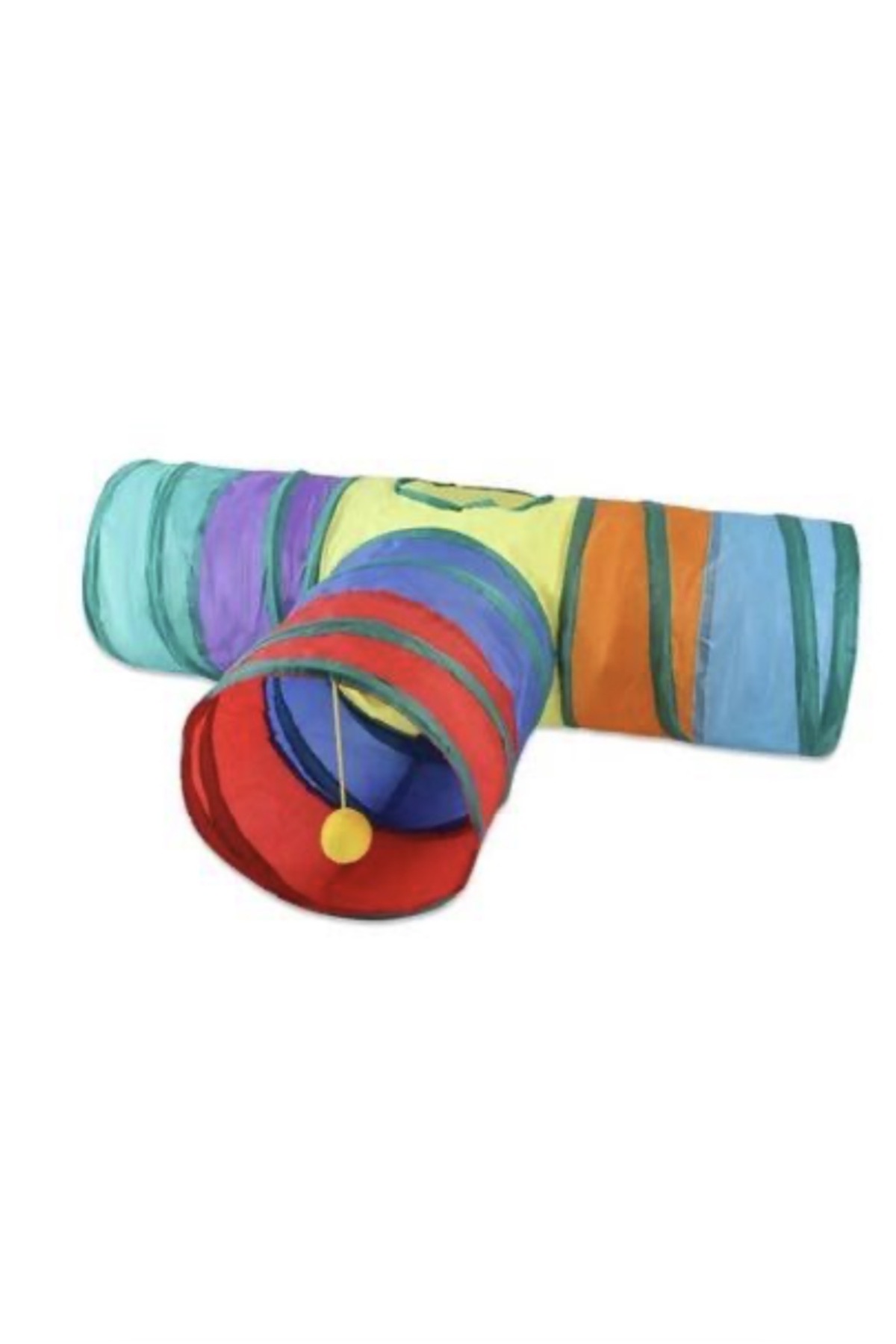 minossa 3 Yollu Renkli Katlanır Kedi Ve Köpek Oyun Tüneli, Eğlenceli Evcil Hayvan - Görsel 2