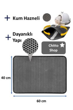 KRT ChittoShop Kum Hazneli Kedi Tuvalet Paspası - Çok Renkli