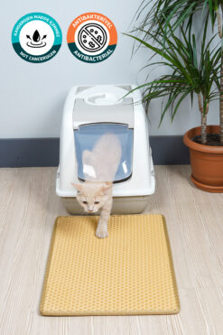 EVA TÜRKİYE (40X55 CM) HÜCRELİ KEDİ KUMU PASPASI KEDİ MATI KEDİ TUVALET ÖNÜ PASPASI