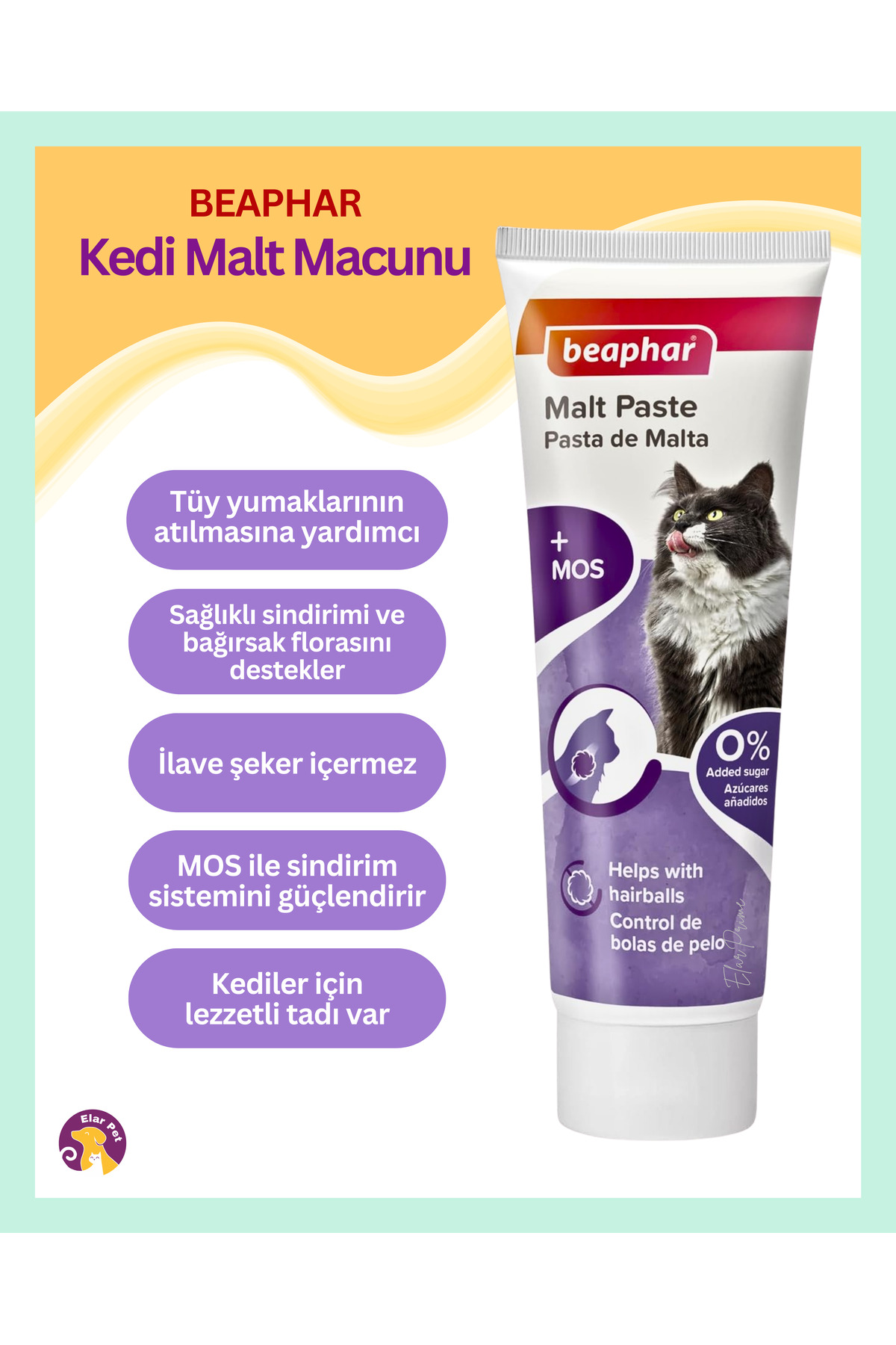 Beaphar Kedi Malt Macunu 100g – Tüy Yumağı Önleyici ve Sindirim Destekleyici