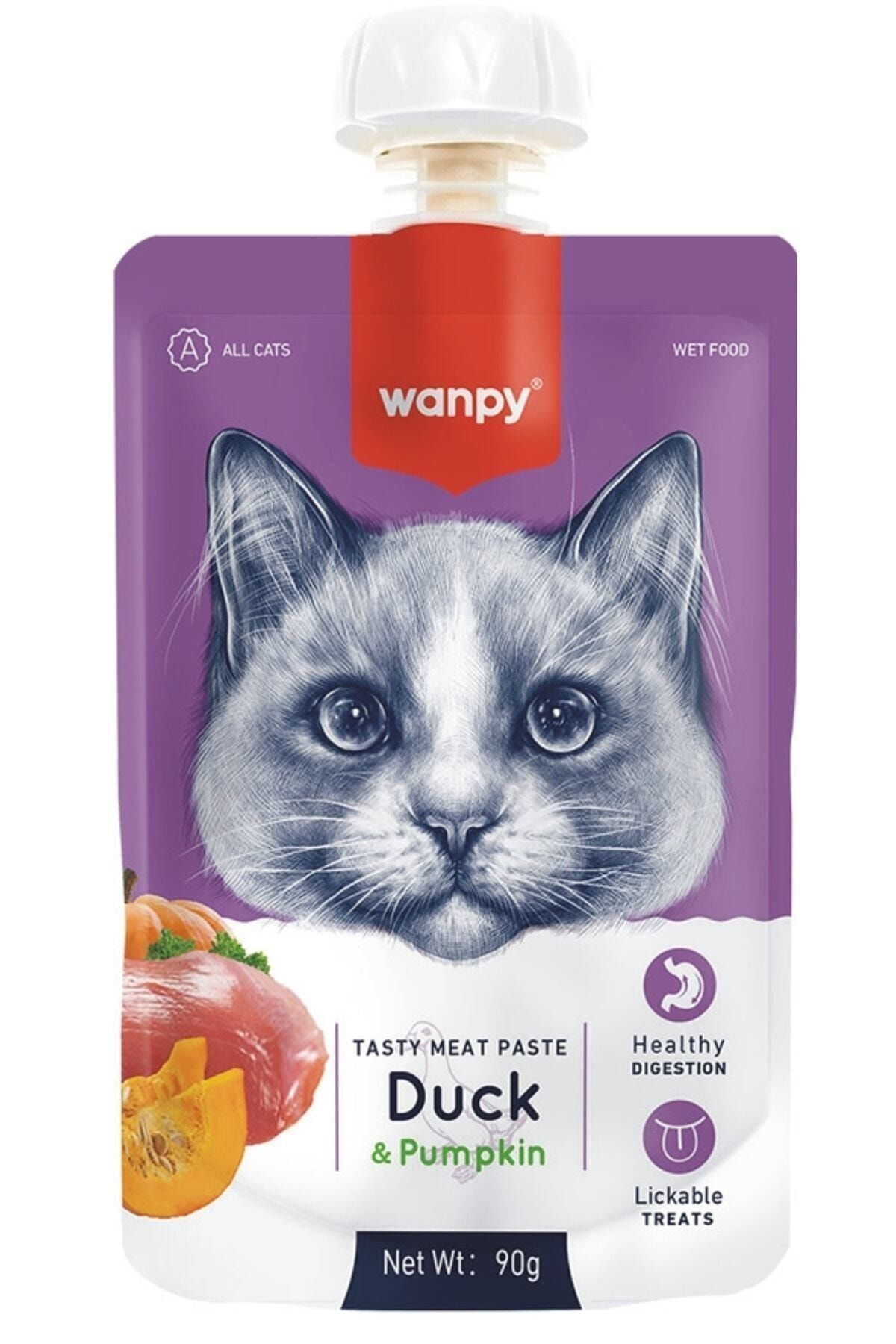 Wanpy Tasty Meat Paste Taze Ördekli&balkabaklı Kedi Et Ezmesi Sıvı Ödül Maması 90 Gr (1 Adet)