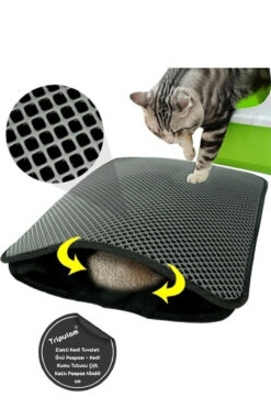 TRİPULAM Elekli Kedi Tuvalet Önü Paspası – Kedi Kumu Tutucu Çift Katlı Paspas 40x60 cm