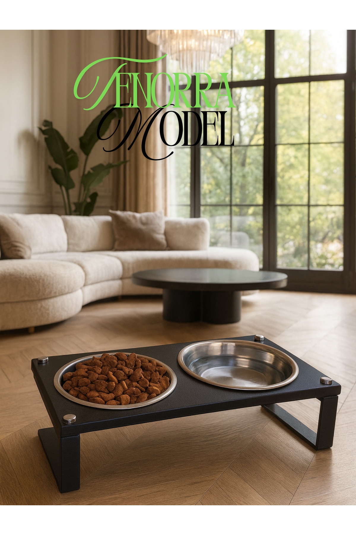 Okay Kedi ve Köpekler İçin Mama ve Su Standı - Yüzde 10 Eğimli, Yüksek Kalite ve Sağlıklı Tasarım