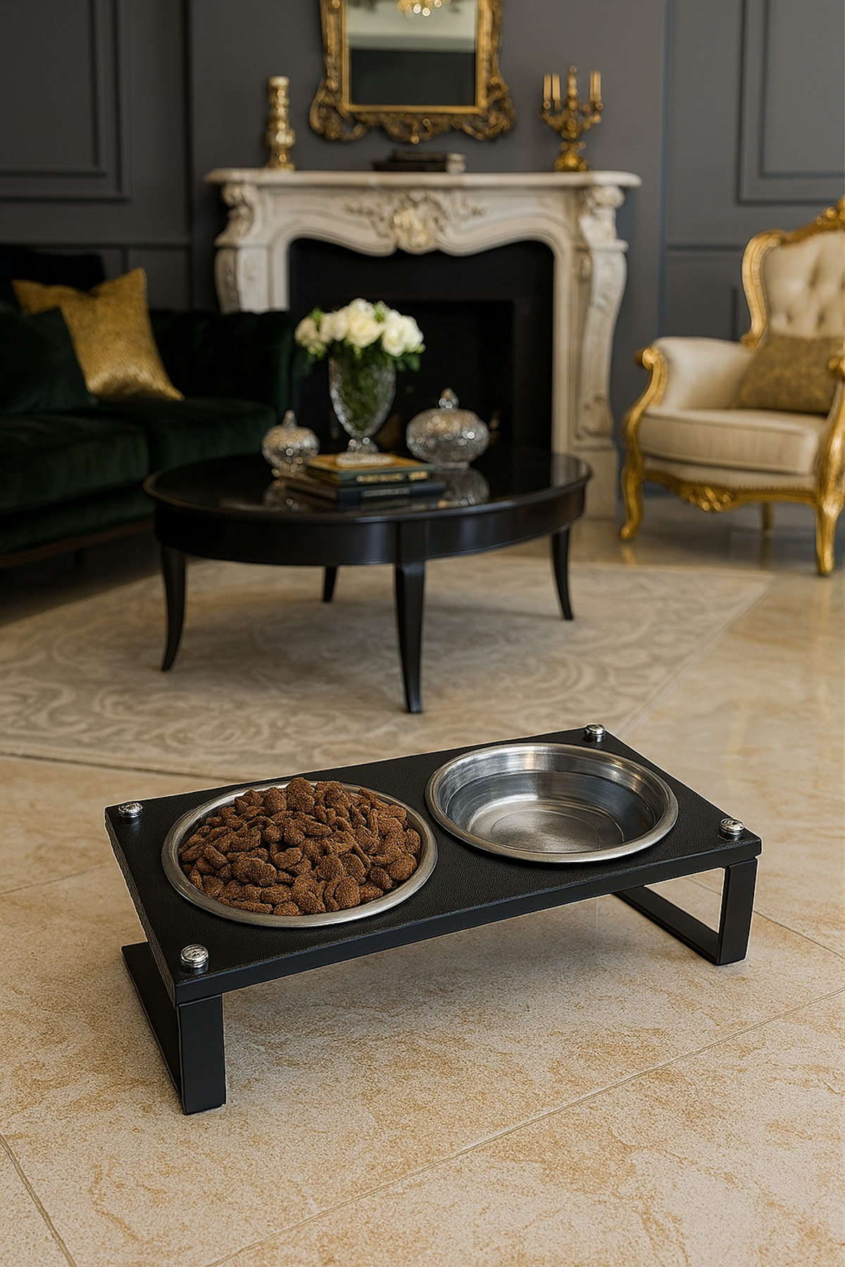 Okay Kedi ve Köpekler İçin Mama ve Su Standı - Yüzde 10 Eğimli, Yüksek Kalite ve Sağlıklı Tasarım - Görsel 2