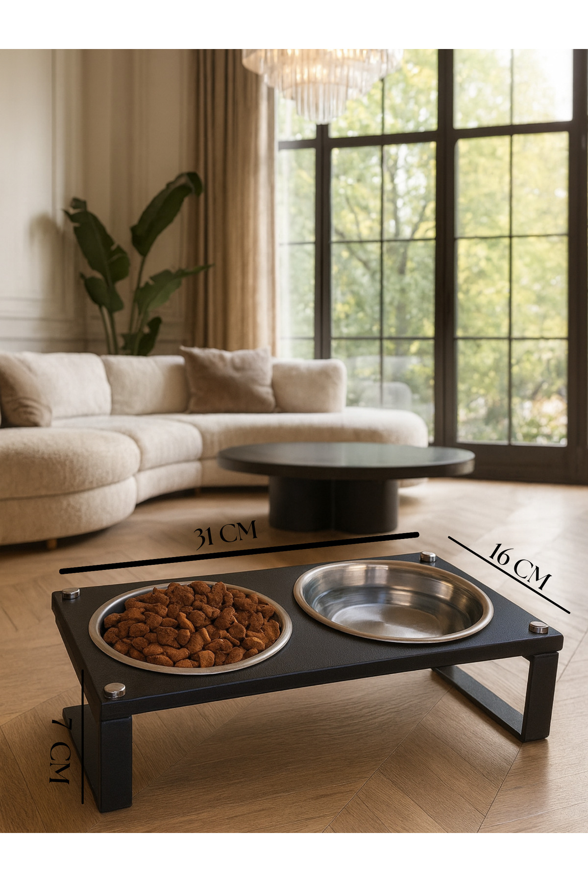 Okay Kedi ve Köpekler İçin Mama ve Su Standı - Yüzde 10 Eğimli, Yüksek Kalite ve Sağlıklı Tasarım - Görsel 3