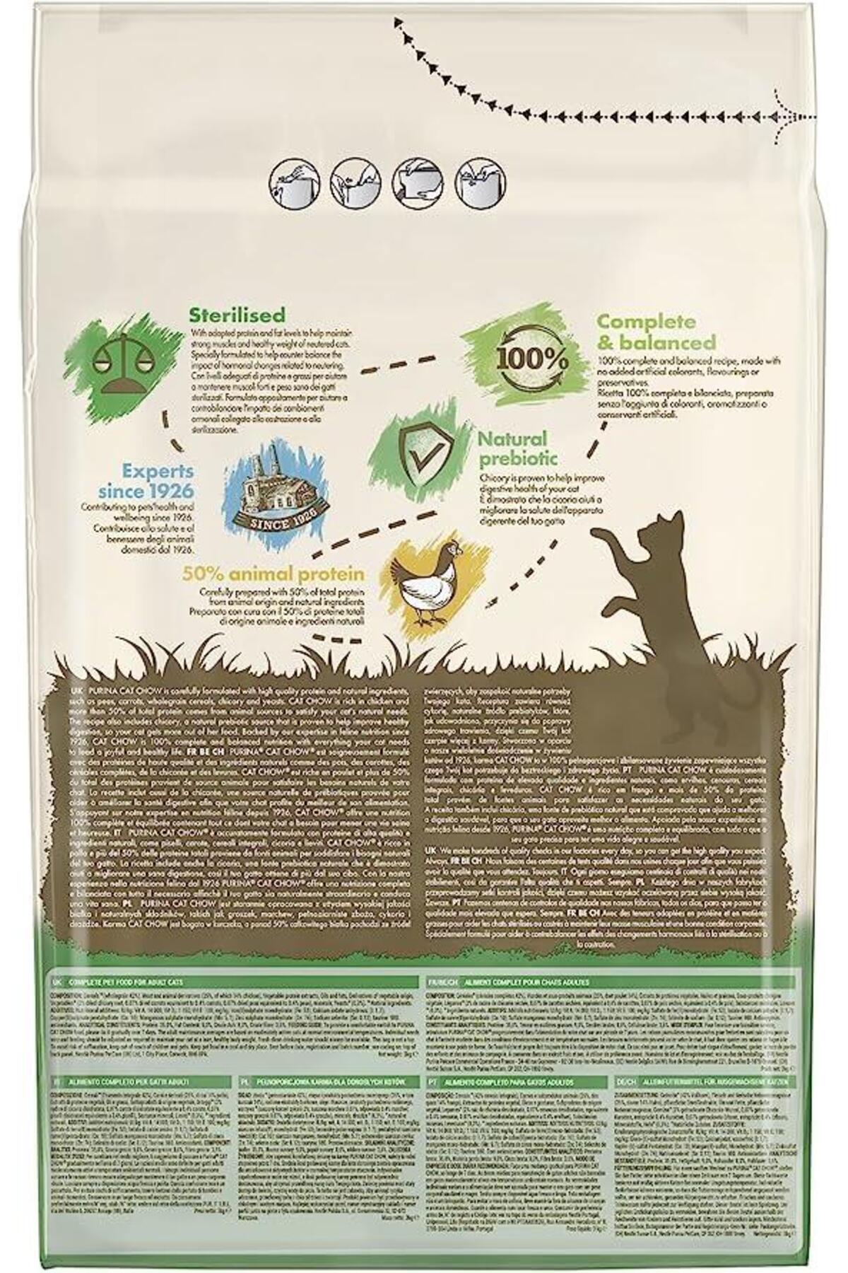 Pro Plan Cat Chow Sterilized Tavuklu Kısırlaştırılmış Kedi Maması 3 Kg - Görsel 3