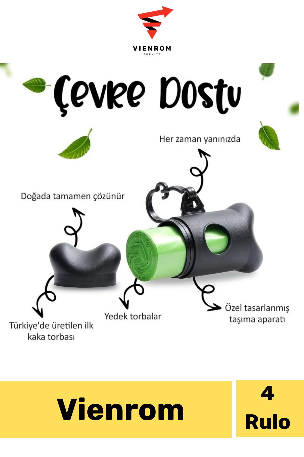Vienrom #KöpekEğitimÜrünü Kaka Poşeti Torbası 4 Paket 60 Adet Rulo Hayvan Dışkı Toplama Köpek Eğitim Ürünü - Görsel 2