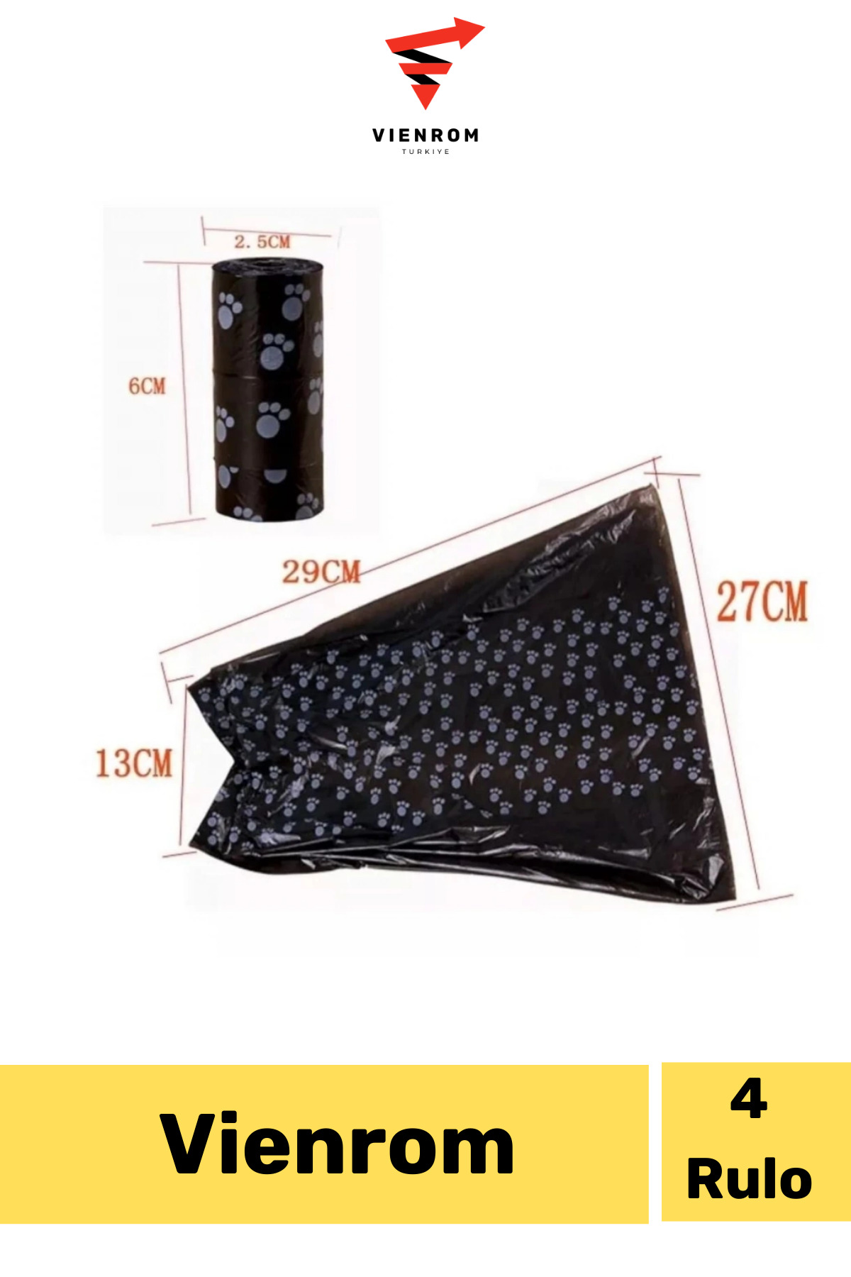 Vienrom #KöpekEğitimÜrünü Kaka Poşeti Torbası 4 Paket 60 Adet Rulo Hayvan Dışkı Toplama Köpek Eğitim Ürünü - Görsel 3