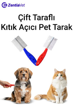 zentiavet Kedi ve Köpek Çift Taraflı Kıtık Açıcı Tarak
