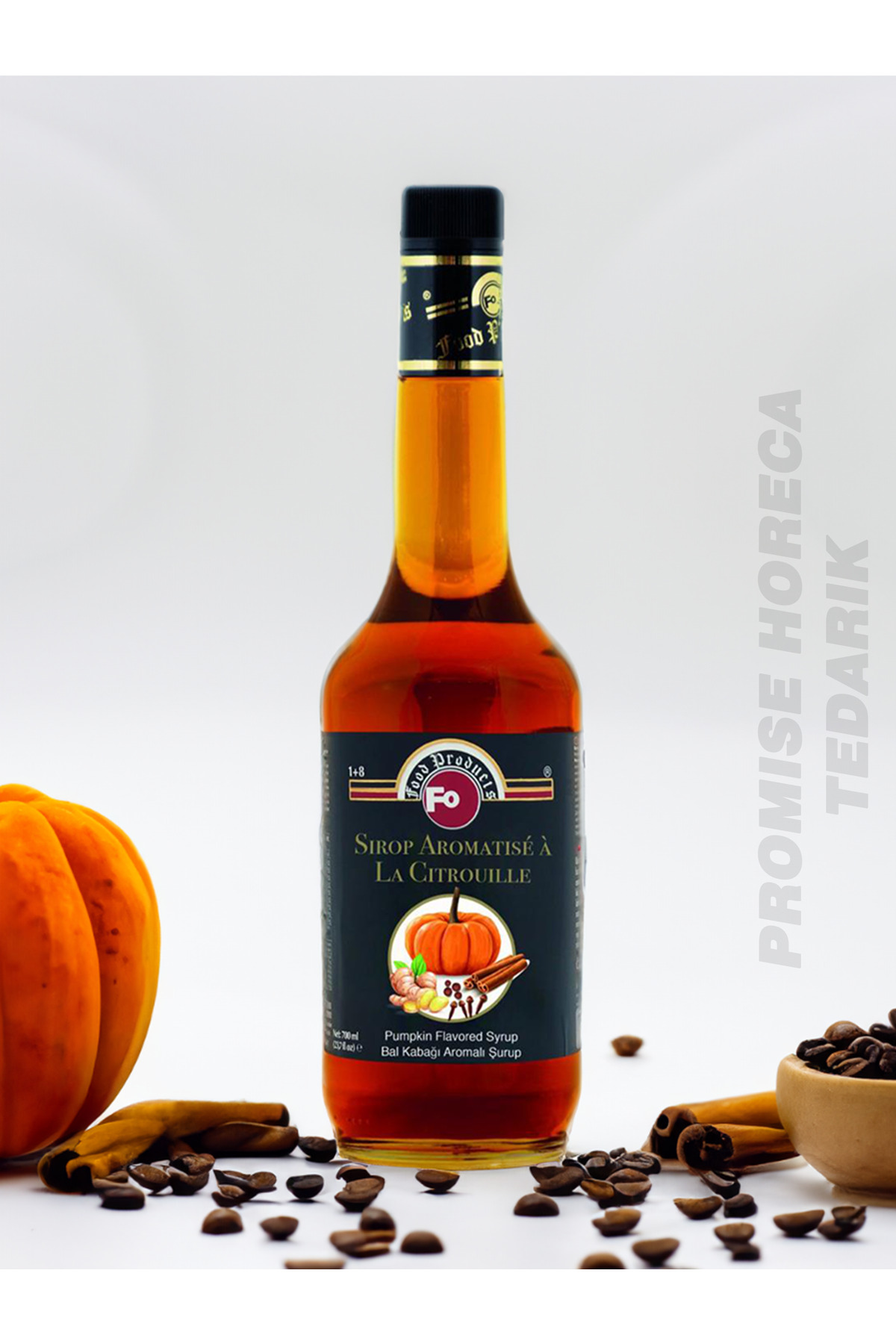 FO Pumpkin Spice Şurup Baharatlı Bal Kabağı Aromalı Kokteyl Şurubu 700 ml - Görsel 2