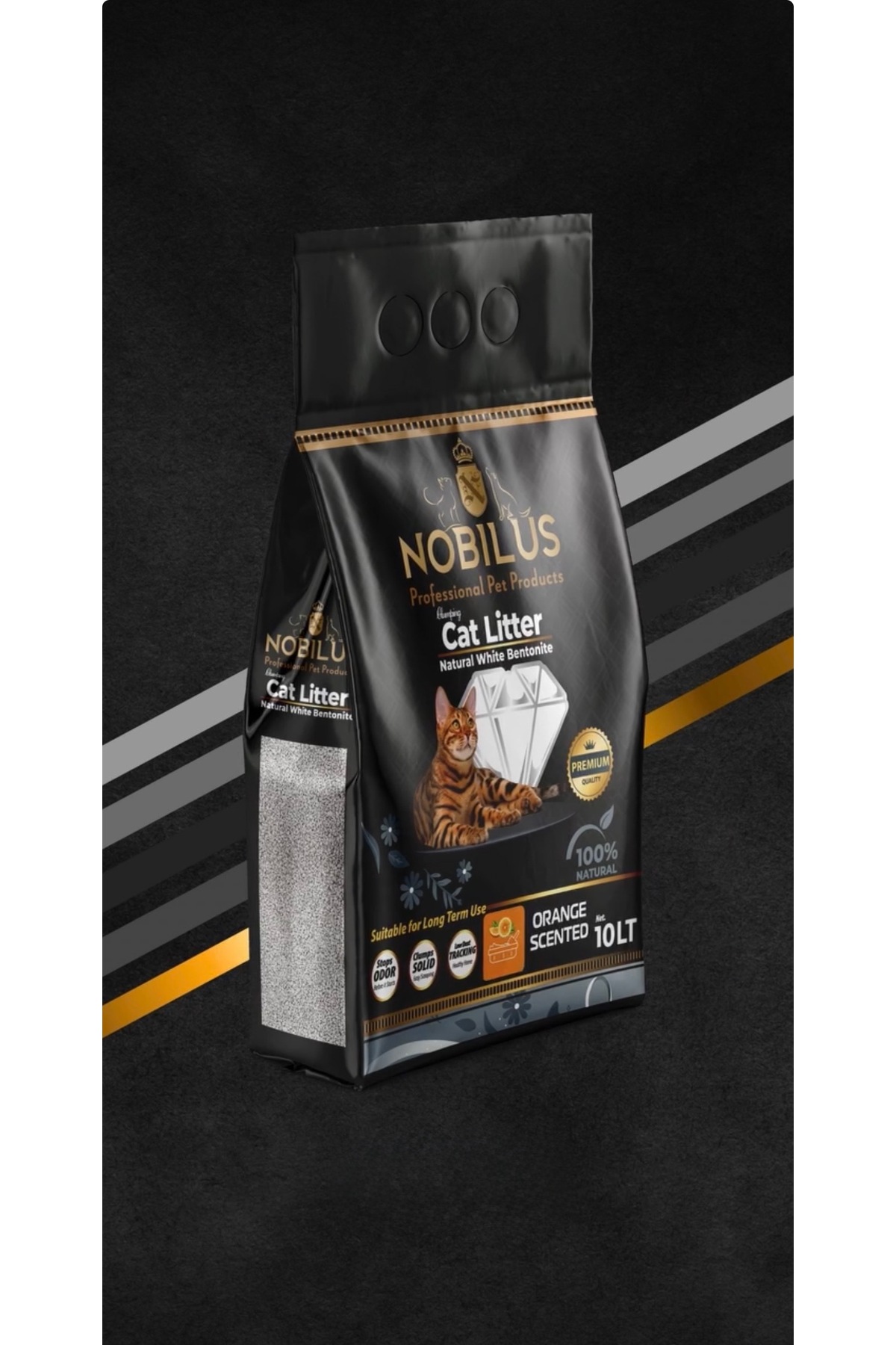 NOBİLUS Süper Beyaz Bentonit Kedi Kumu 10 Litre | %99,9 Tozsuz | Güçlü Topaklanan | Koku Hapseder