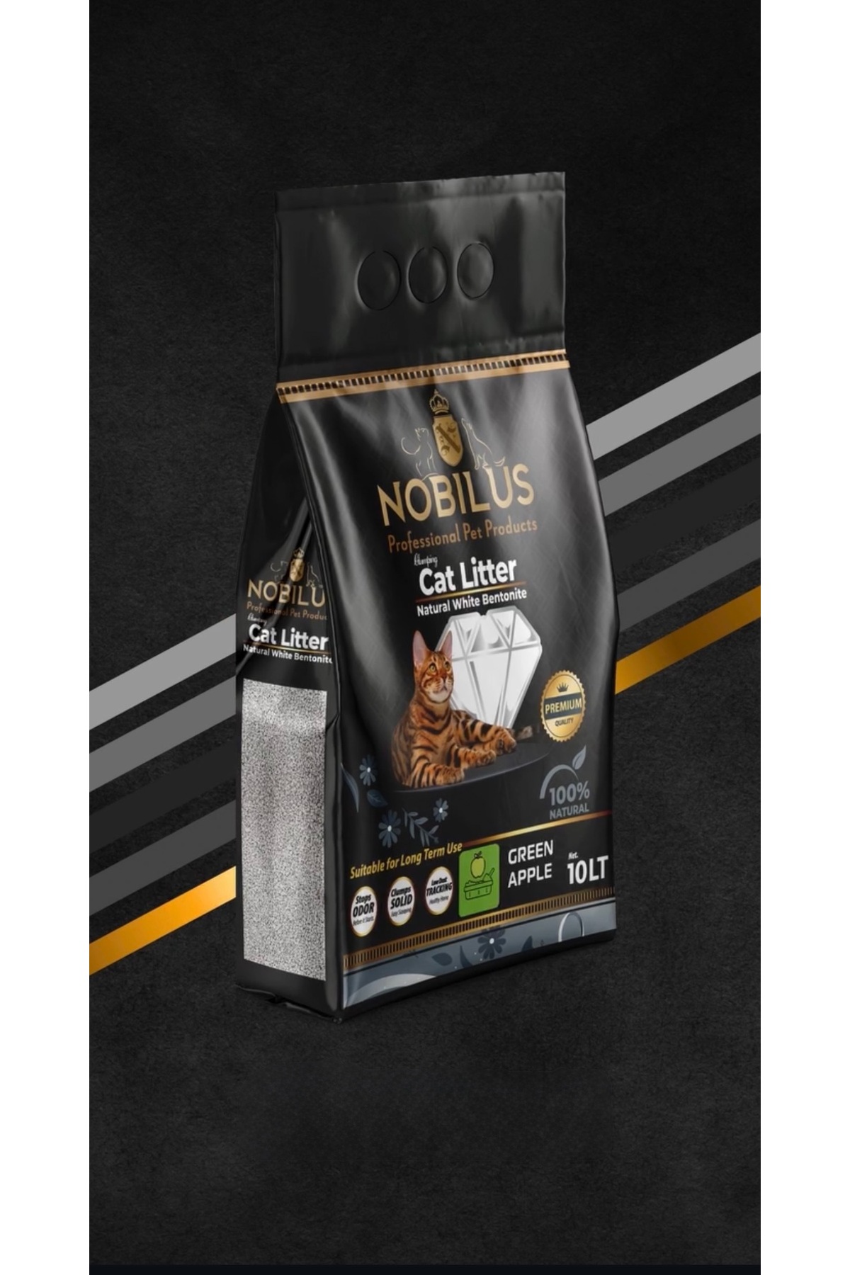 NOBİLUS Süper Beyaz Bentonit Kedi Kumu 10 Litre | %99,9 Tozsuz | Güçlü Topaklanan | Koku Hapseder - Görsel 2