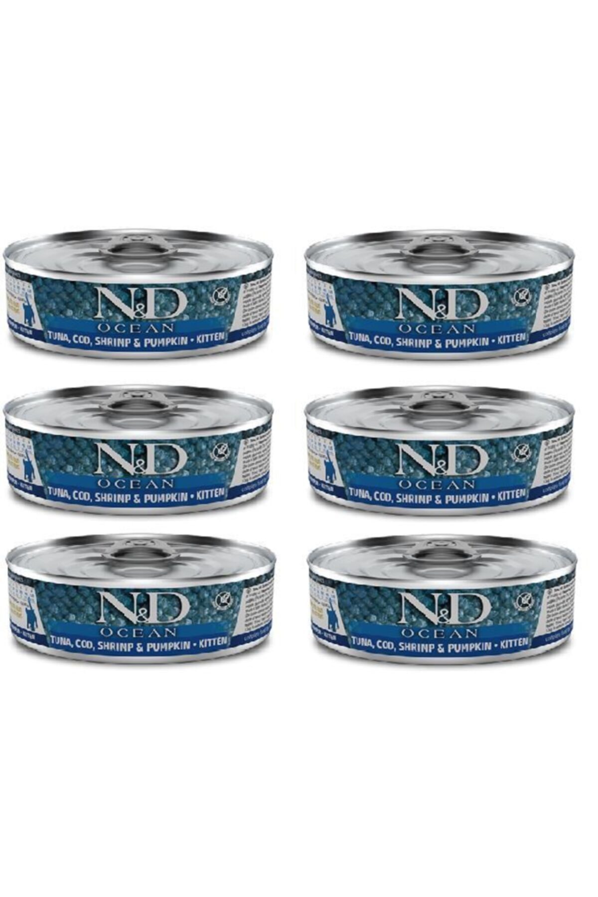 N&D Ocean Kitten 6 Adet Ton Karides Balkabağı Yavru Yaş Mama 80gr