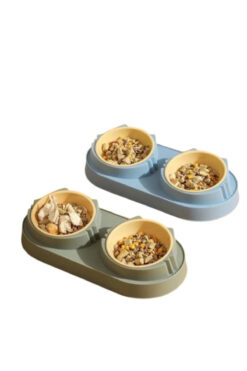 chittoshop KEDİ KÖPEK ÇİFT HAZNELİ MAMA SU KABI 420 ML