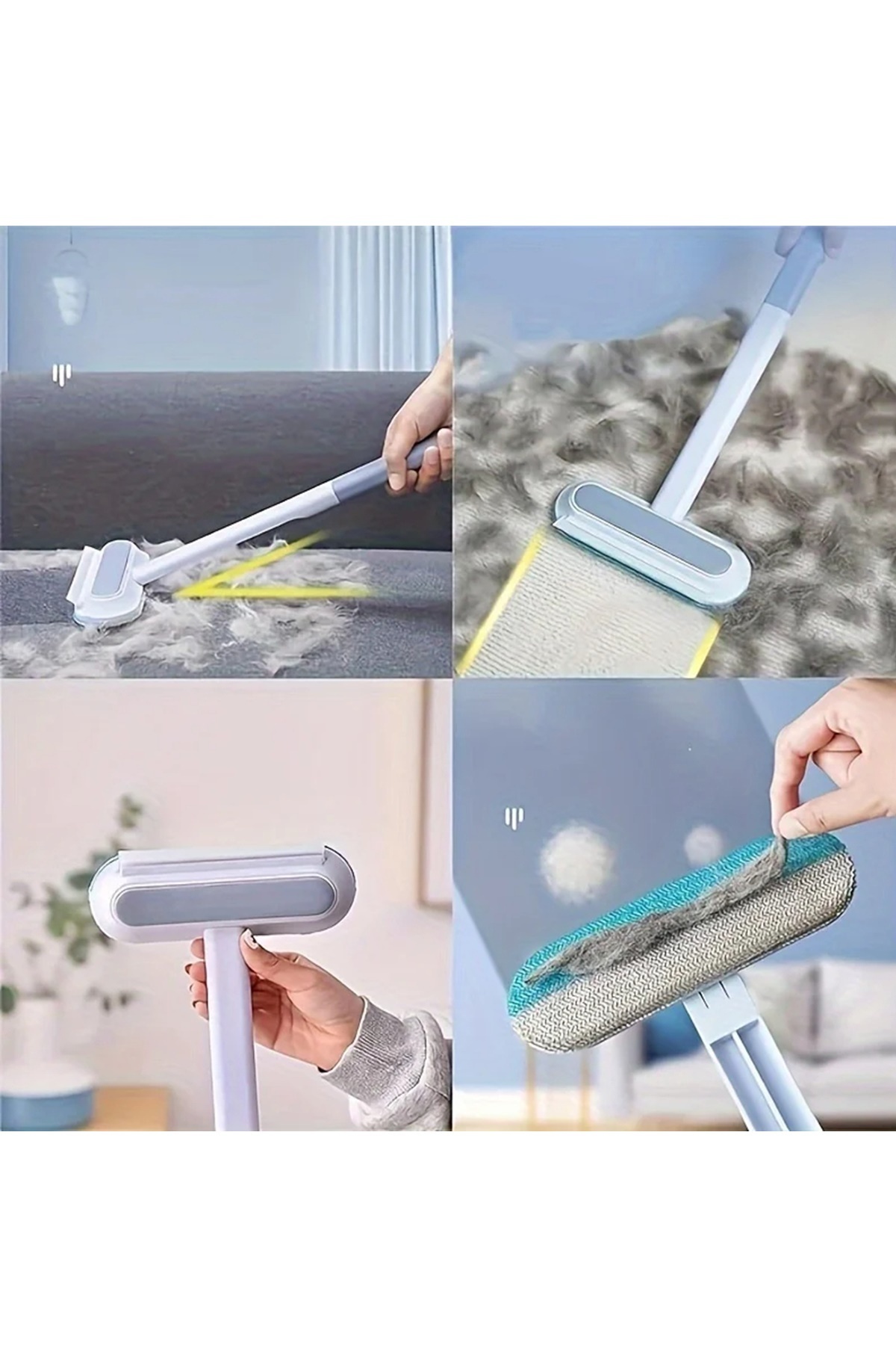 İndirimKap 4'ü 1 Arada Kedi Köpek Tüy Toplayıcı Evcil Hayvan Tarağı Tüy Temizleyici Fırça Çok Fonksiyonlu - Görsel 2