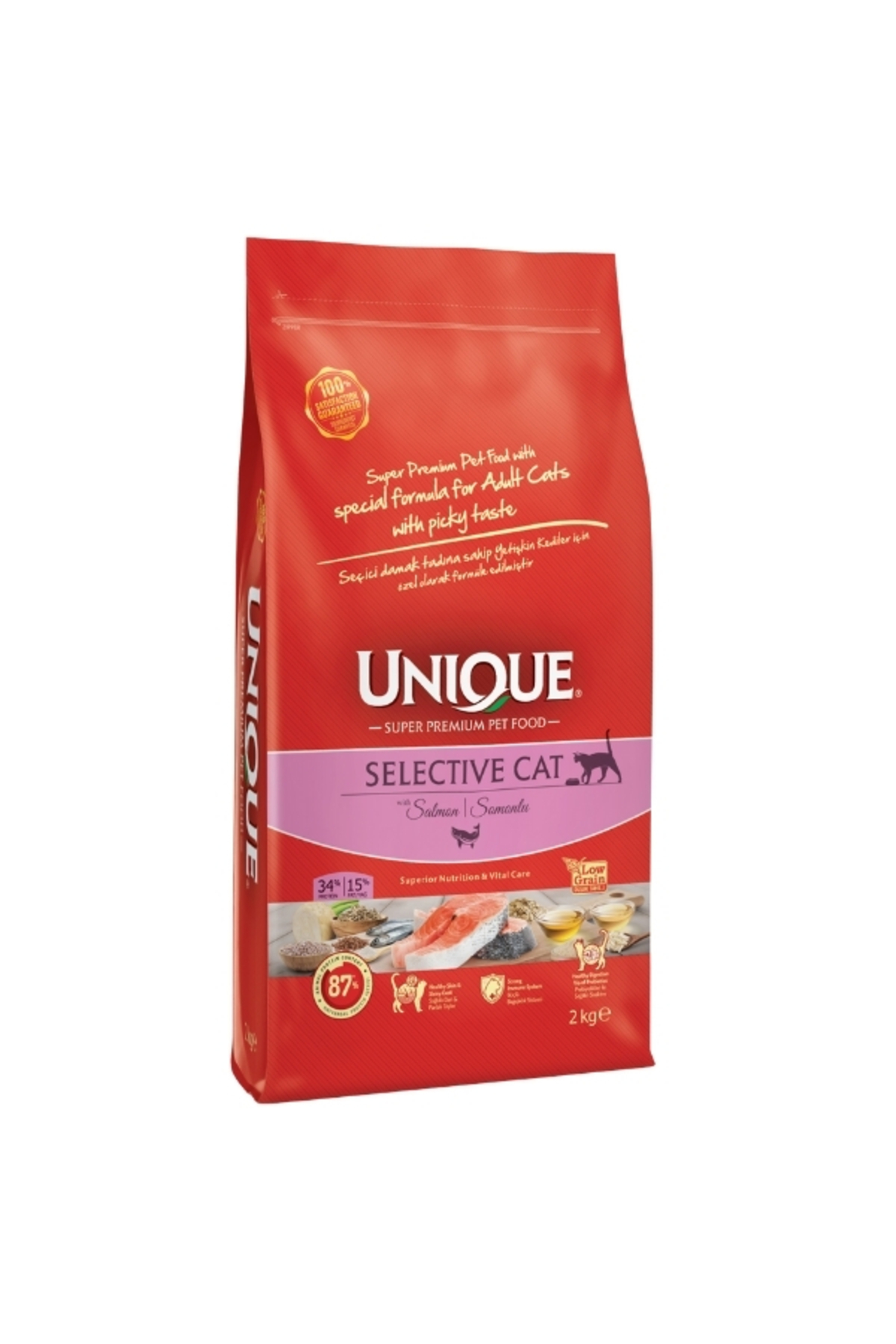 Unique Seçici Kediler için Somonlu Yetişkin Kedi Maması 2 Kg