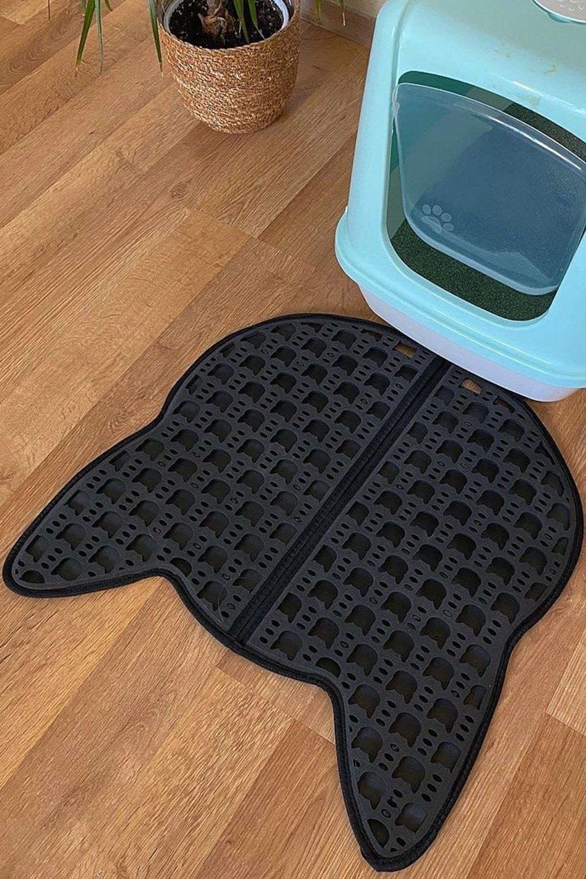 BYENS Kedi Kumu Paspası Kedi Tuvalet Önü Paspası Elekli Paspas Tuvaleti 50*50 cm Mama Halısı - Görsel 2