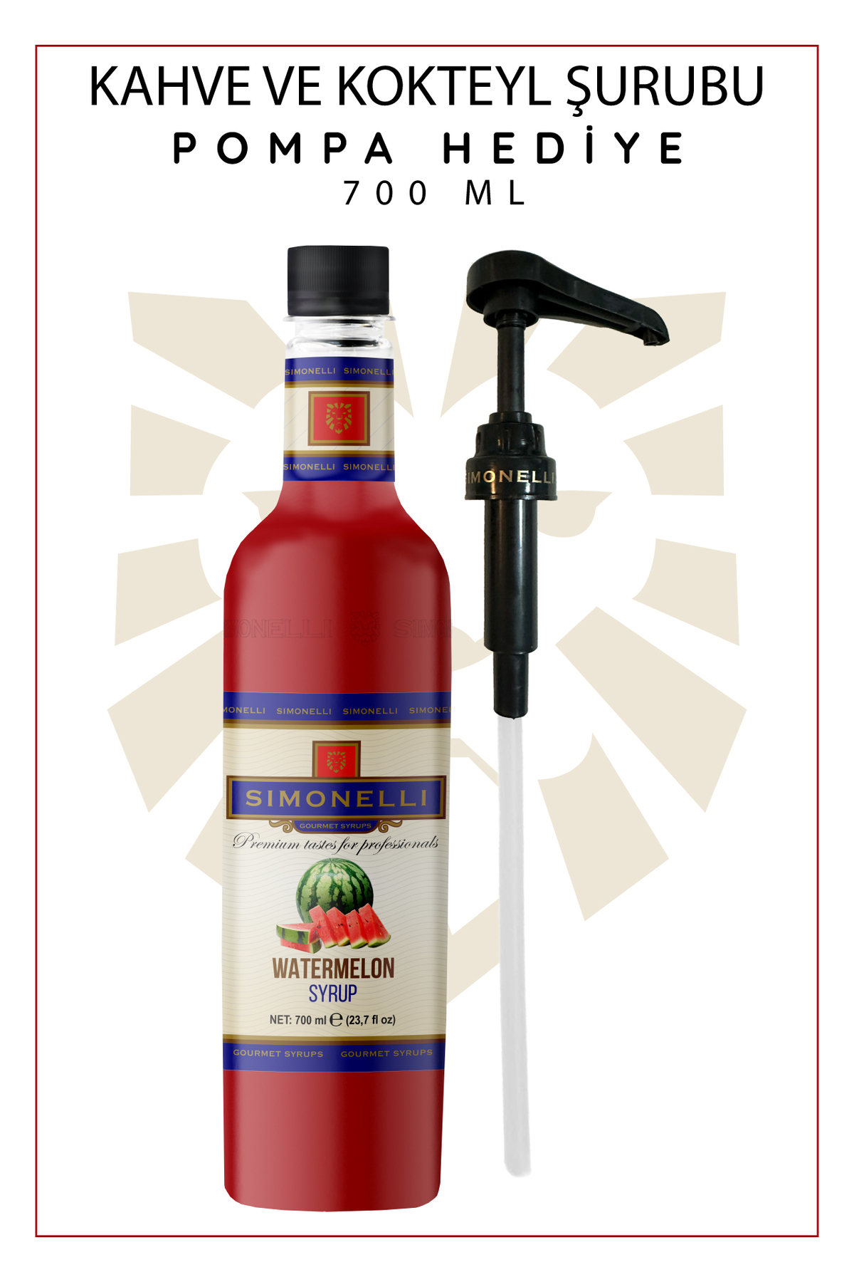 Simonelli Kahve Ve Kokteyl Şurubu Karpuz Aromalı 700 ml Pompa Hediyeli - Görsel 2