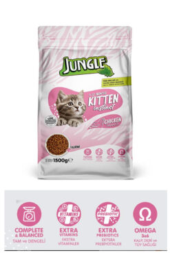 Jungle Tavuklu Yavru Kedi Maması 1.5 Kg Ekstra Vitamin ve Prebiyotik Yeni Ambalaj 1500 gr
