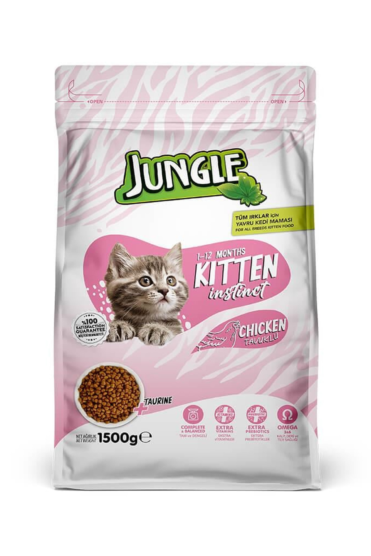 Jungle Tavuklu Yavru Kedi Maması 1.5 Kg Ekstra Vitamin ve Prebiyotik Yeni Ambalaj 1500 gr - Görsel 2