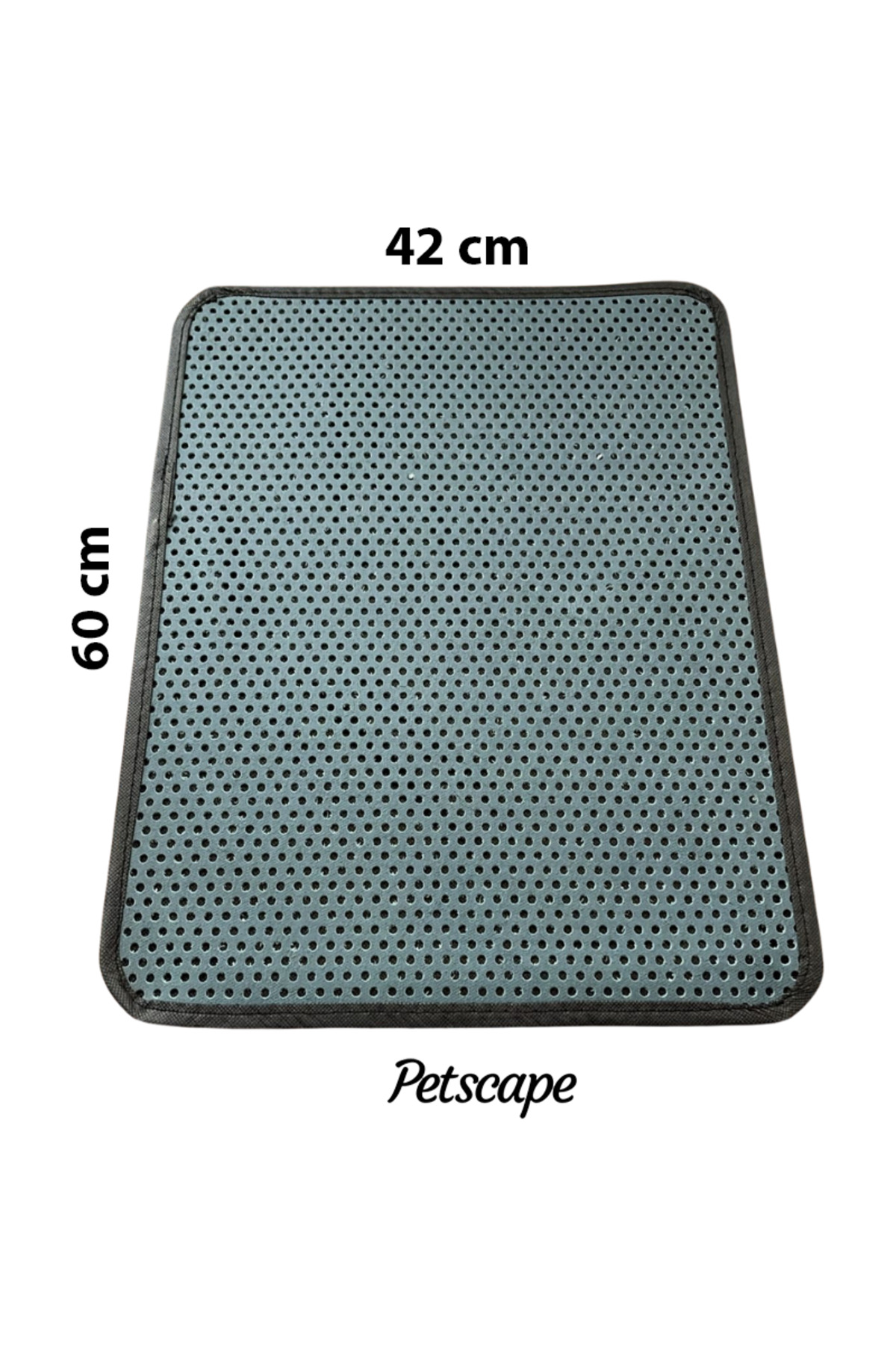Petscape Ucuz Elekli Kedi Tuvalet Önü Paspası Kedi Kumu Paspası - 60x42cm Kırılmaz Plastik