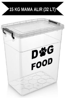 DEEMBRO 13-15 Kg Arası (32 LT) Köpek Mama Saklama Kabı Köpek Maması Saklama Kabı Kutusu Hava Almaz