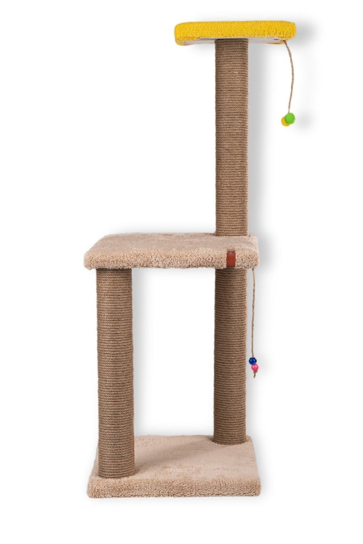 PUGALO 82 Cm Krem Iki Katlı Kedi Tırmalama Tahtası Catnipli Tırmalama Tahtası Minder Yüzey Minder Yüzey - Görsel 2