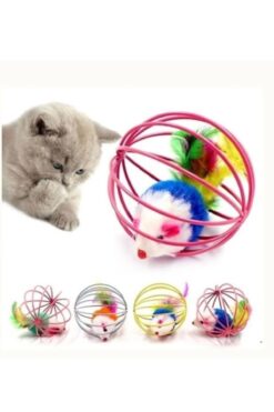 Genel Markalar TEKLİ PELUŞ FARE KAFESİ KEDİ OYUNCAĞI