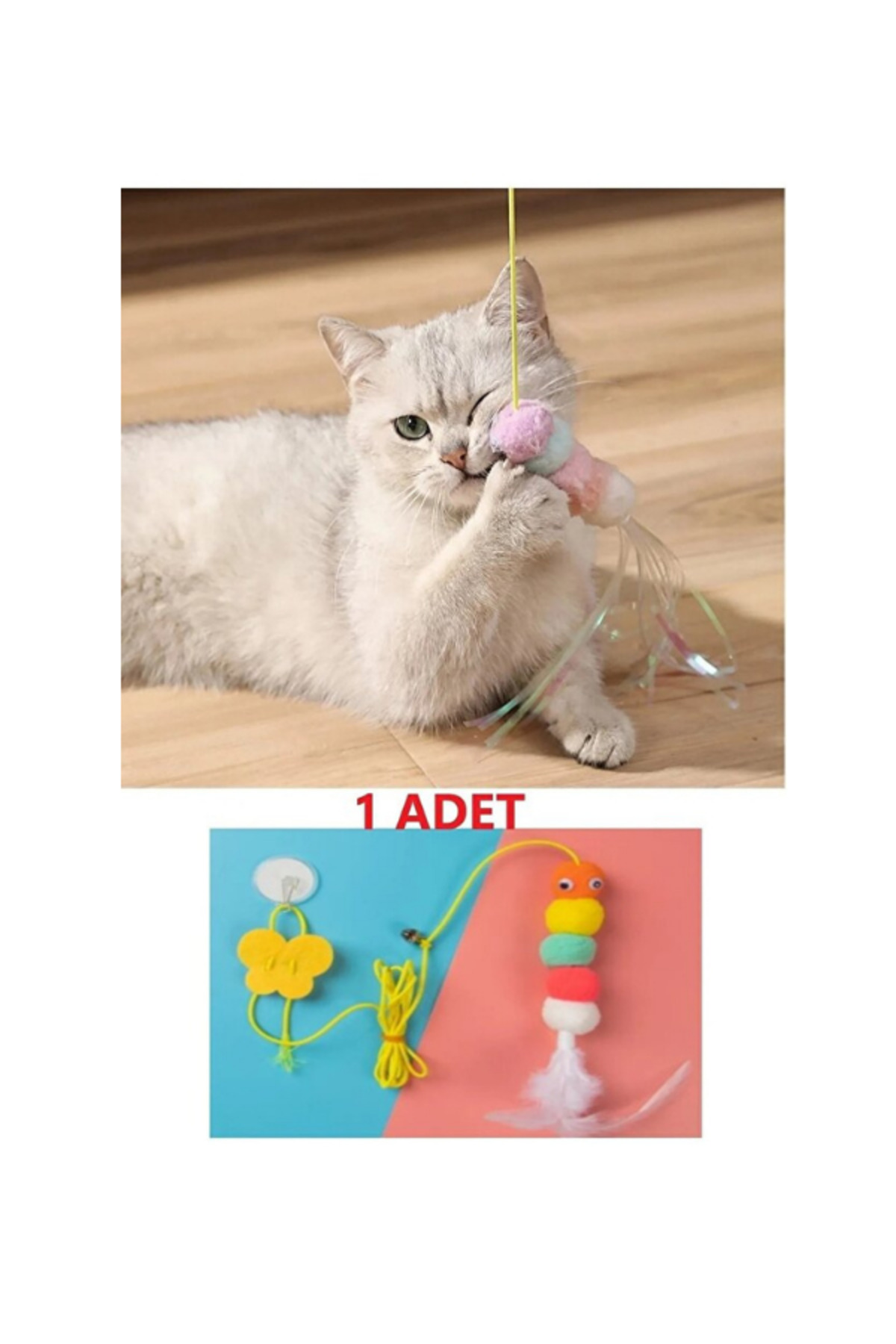 chittoshop Kendinden Yapışkanlı Kedi Oltası – Eğlenceli & Zahmetsiz Oyun - Görsel 2