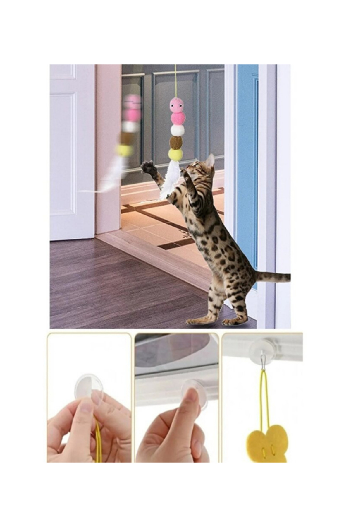 chittoshop Kendinden Yapışkanlı Kedi Oltası – Eğlenceli & Zahmetsiz Oyun - Görsel 3