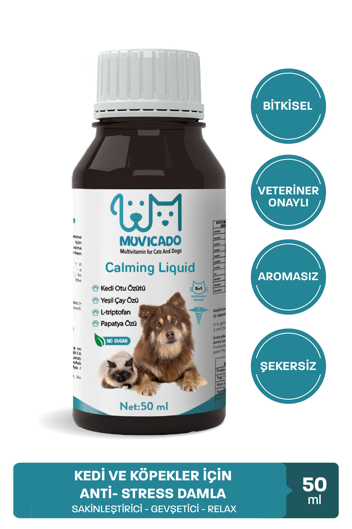 muvicado Kediler Için Sakinleştirici Damla Malt Kedi Köpek Sakinleştirici Damla Sprey Malt Anti Stres