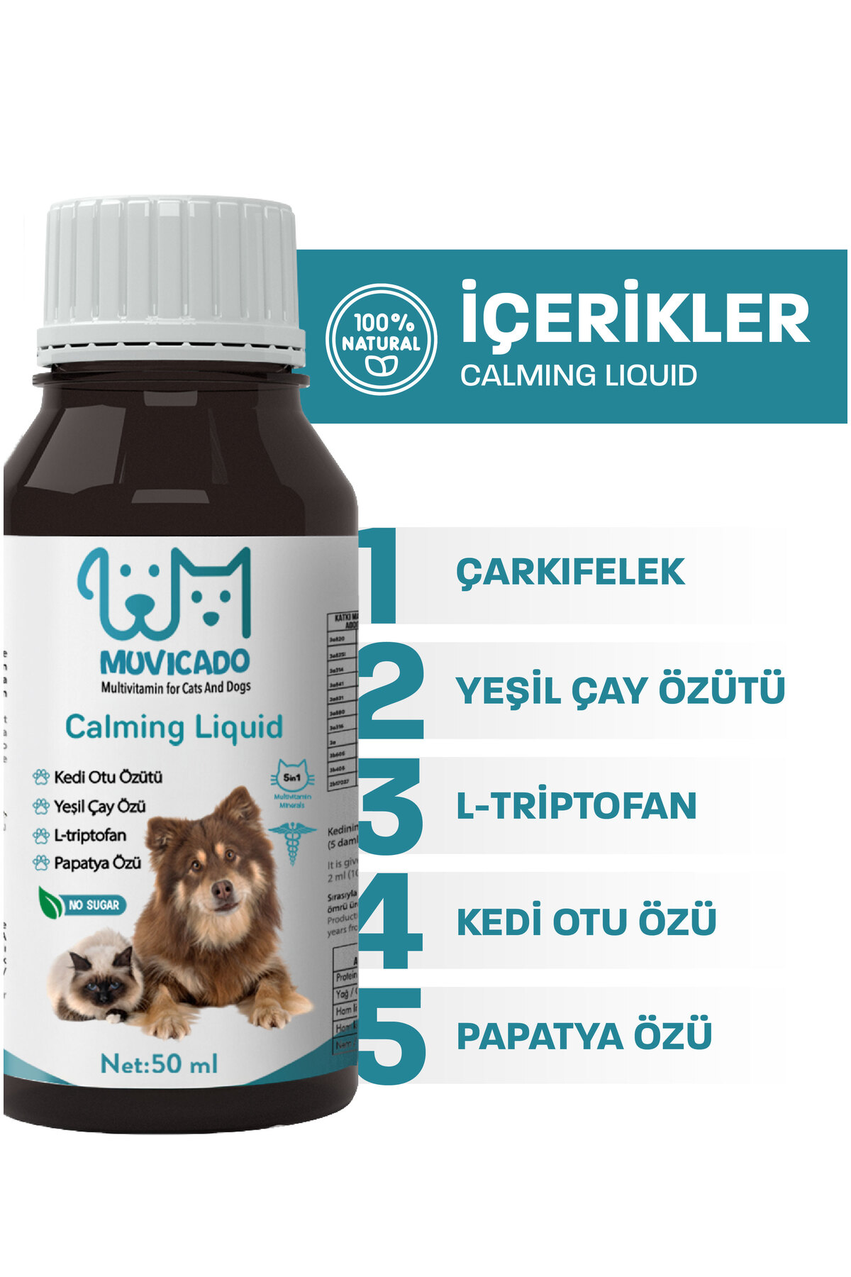 muvicado Kediler Için Sakinleştirici Damla Malt Kedi Köpek Sakinleştirici Damla Sprey Malt Anti Stres - Görsel 3