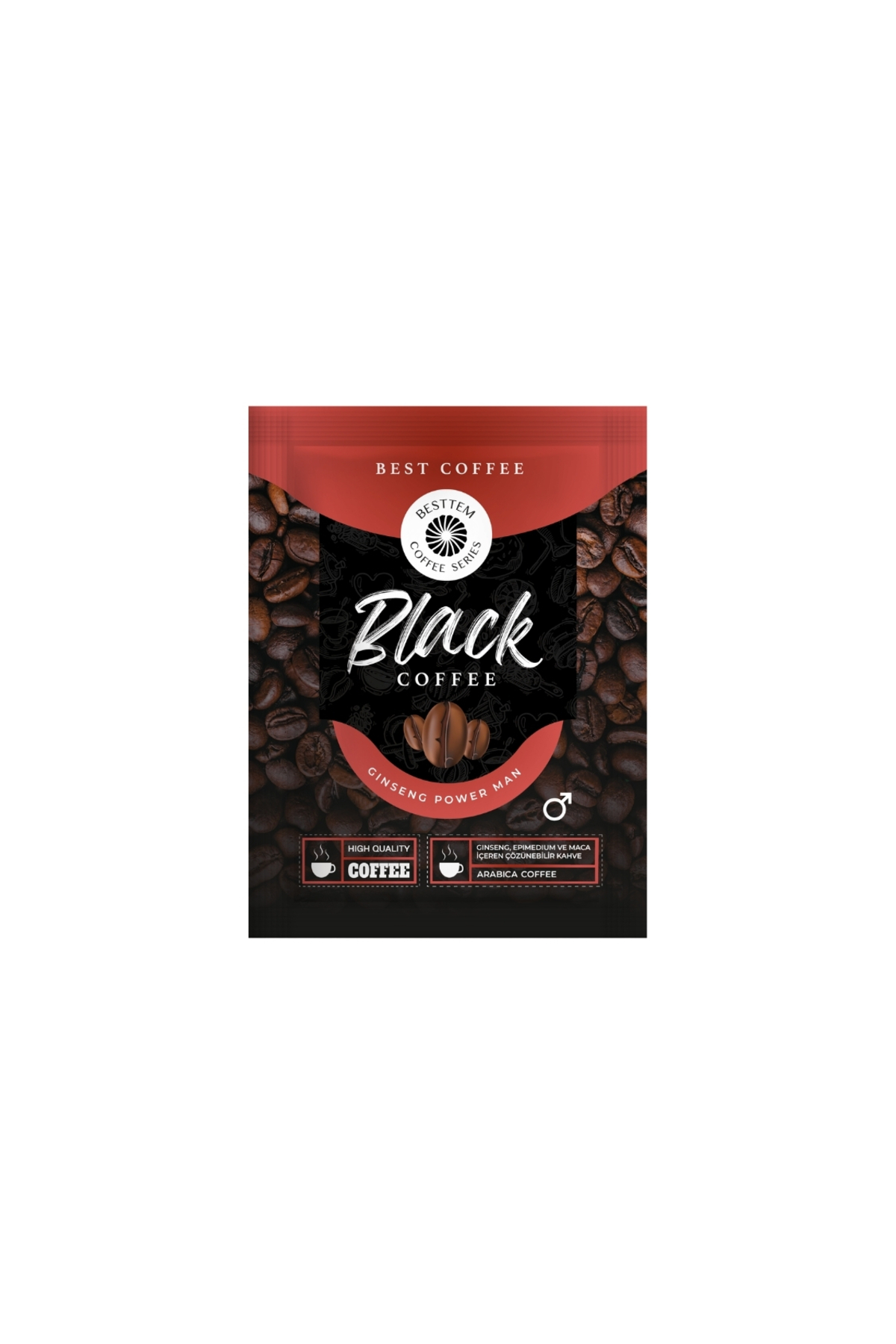BESTTEM Best Coffee Power Man – Ginseng, Epimedium ve Maca İçeren Çözünebilir Kahve - 30 Adet - Görsel 2