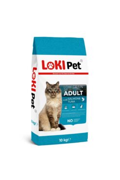 lokipet Loki Pet Düşük Tahıllı Somonlu & Ton Balıklı Kısırlaştırılmış Yetişkin Kedi Maması 10 kg