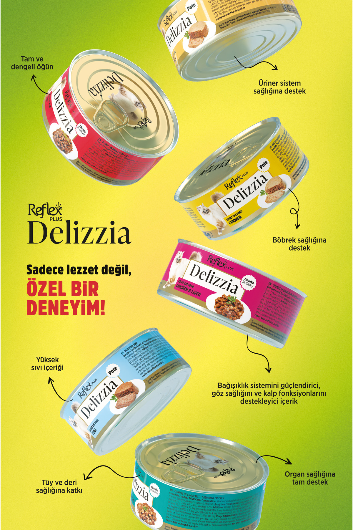 Reflex Plus Delizzia / Sos İçinde Parça Etli Karışık Yetişkin Kedi Maması 85g x 12 Adet - Görsel 2