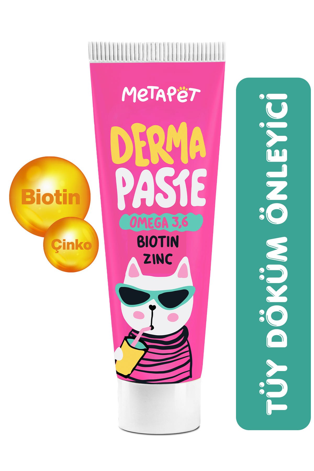 Metapet Tüy Dökülmesi Engelleyici Kedi Maltı, Tüy Döken Kedilere, Dökümü için Önleyici, Tüy Sağlığı Vitamini