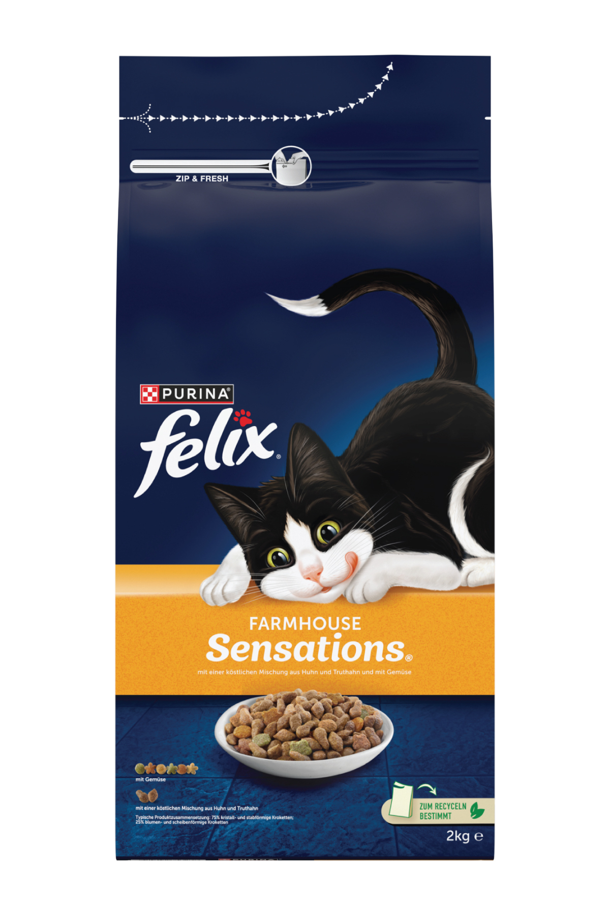 FELIX Tavuk Ve Hindili Kuru Kedi Maması 2kg - Görsel 2