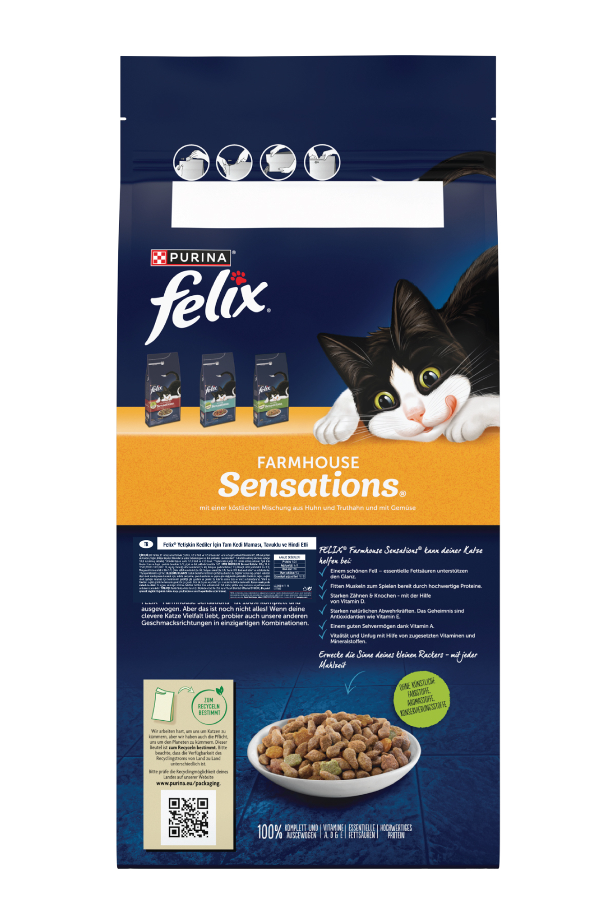 FELIX Tavuk Ve Hindili Kuru Kedi Maması 2kg - Görsel 3