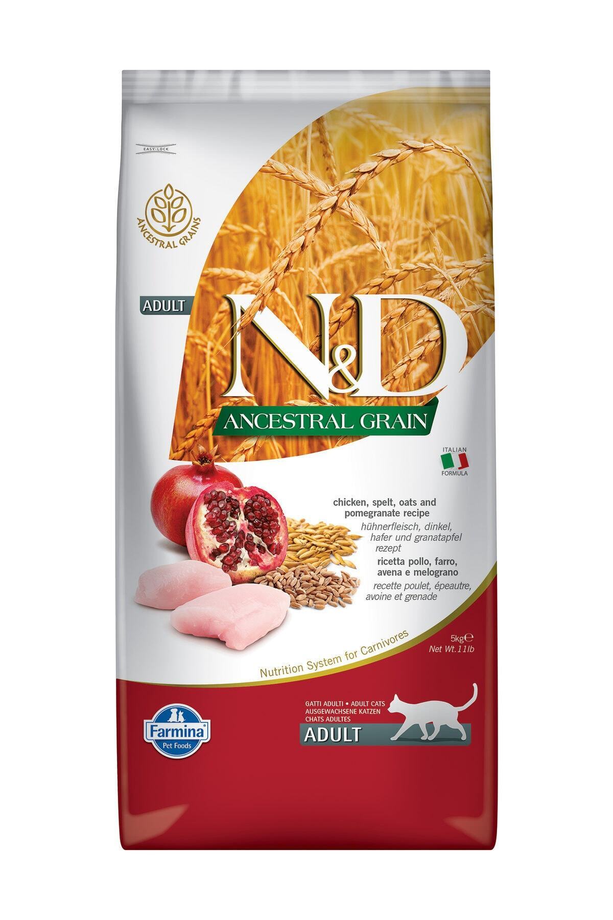N&D Ancestral Grain Tavuklu Narlı Düşük Tahıllı Yetişkin Kedi Maması 5 Kg - Görsel 2